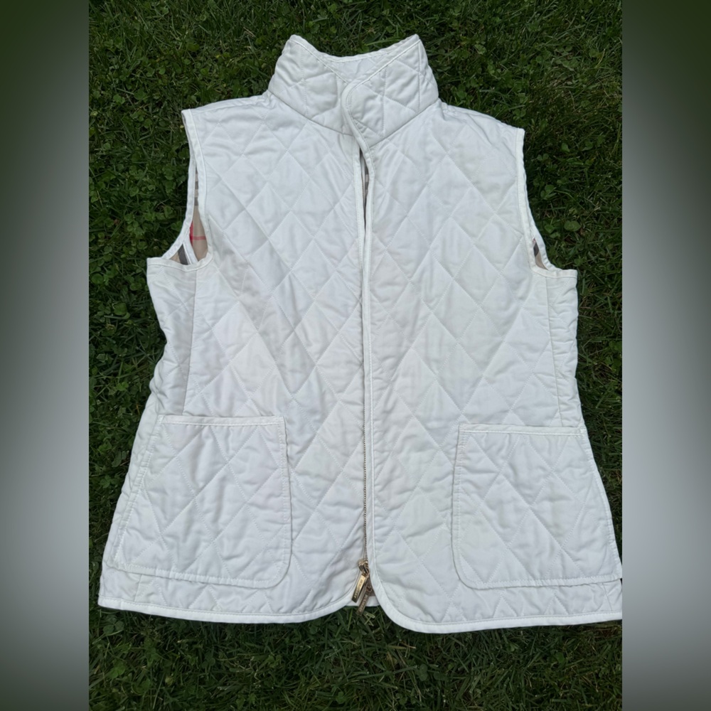 Burberry White Quilted Jacket